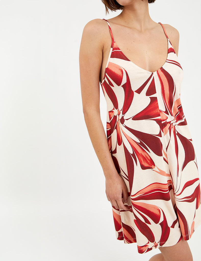 pijama camisola anika flores rojas