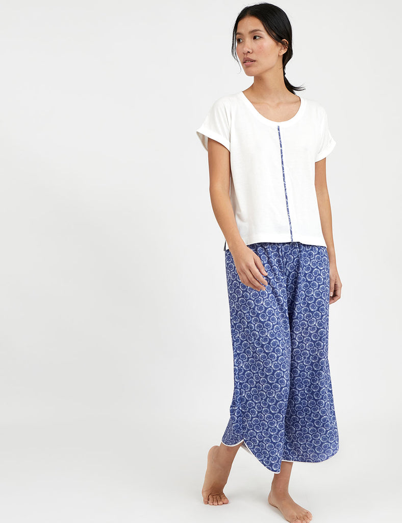 top denia ivory manga corta blanco