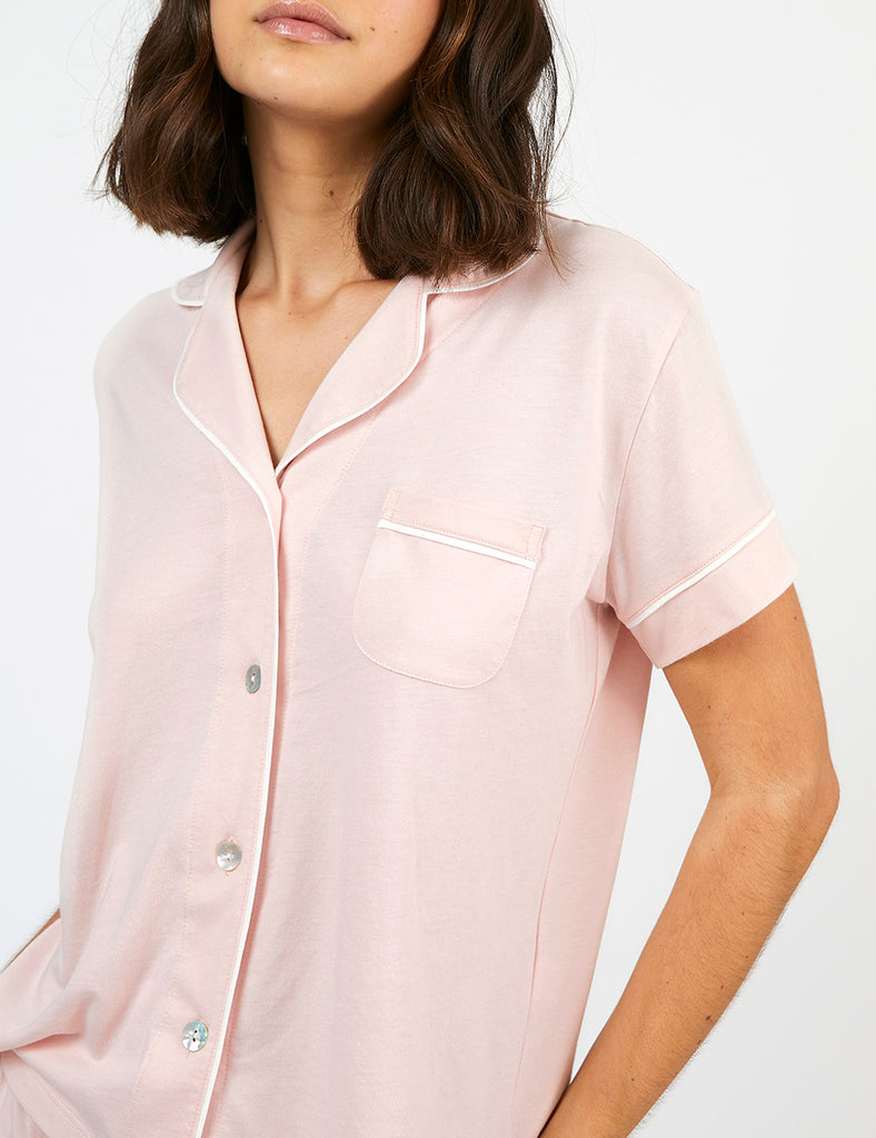 pijama camisa rosada mujer algodón pima