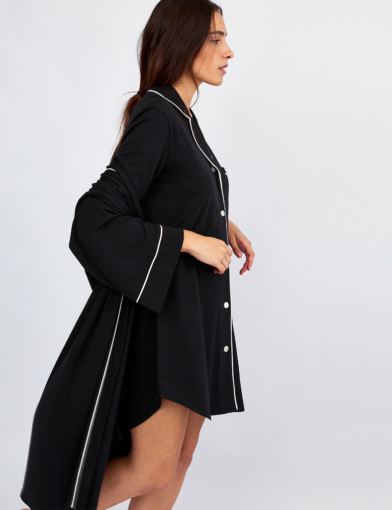 Pijamas para mujer otoño invierno algodón bata negro compra online