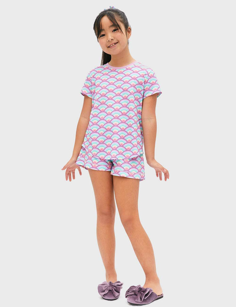Pijama para niñas Arcoiris Butrich Colores Polo Short Algodón Pima
