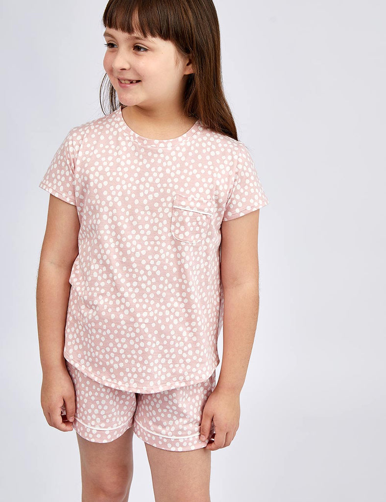 pijama para niña algodón rosado suave